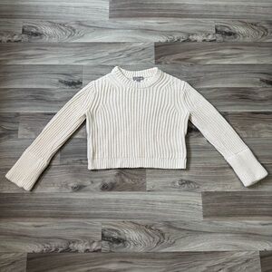 J. Crew Heritage Cotton Fisherman Crewneck Sweater in Antique White Size XS
